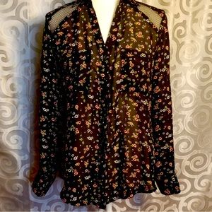 Bongo Floral Fish net blouse